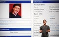 フェイスブックの新機能について説明するマーク・ザッカーバーグ氏(米・サンフランシスコ)。(PANA=写真)