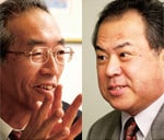 <strong>海稲良光/上畑廣高</strong>●海稲良光氏(写真左)は、トヨタ自動車出身。上畑廣高氏(写真右)は、リクルート出身。両者とも2002年より現職。