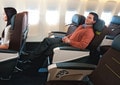 トルコ航空のプレミアムエコノミーのシート。機内の快適さは出張先でのパフォーマンスにも影響。