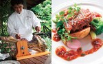 今年の軽井沢での「クーカル」のワンシーン。緑の中で、シェフを間近に食事ができる。