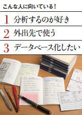 ありとあらゆることを一冊に集約する奥野さん。パソコンにデータベース化することでノートは強力な武器となる。