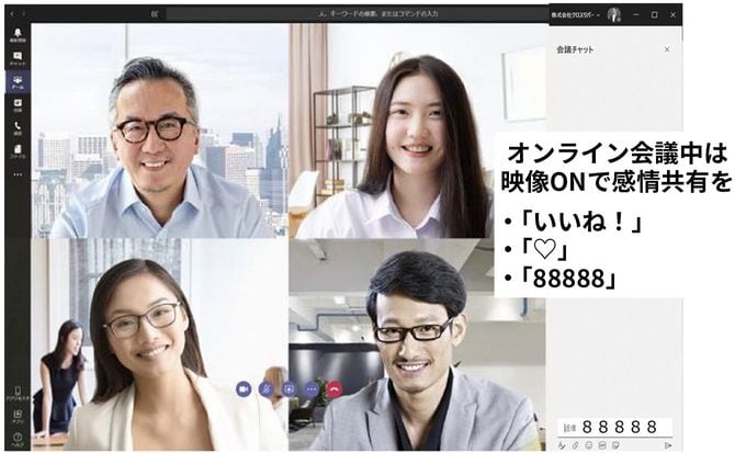 オンライン会議中は映像ONで感情共有を