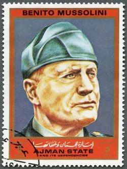 国家ファシスト党による一党独裁制を確立したベニート・ムッソリーニの切手