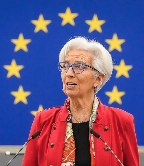 2022年3月25日、欧州中央銀行（ECB）総裁クリスティーヌ・ラガルド氏による欧州議会本会議での演説