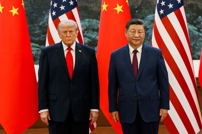ドナルド・トランプ米大統領が北京で、中国の習近平国家主席兼中国共産党総書記と会談