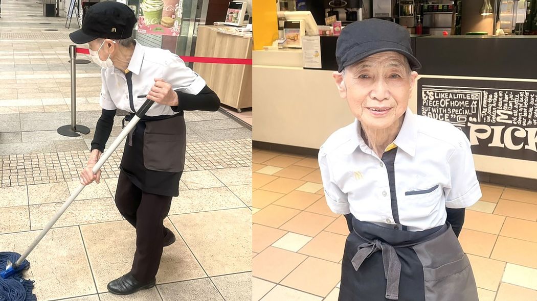 92歳で週4日勤務をこなすマックの人気クルー｢民ちゃん｣が毎日3回食べる"ヨボヨボ回避のヘルシー食材" 腕立て伏せを朝昼晩にそれぞれ20回､好物はチーズバーガー
