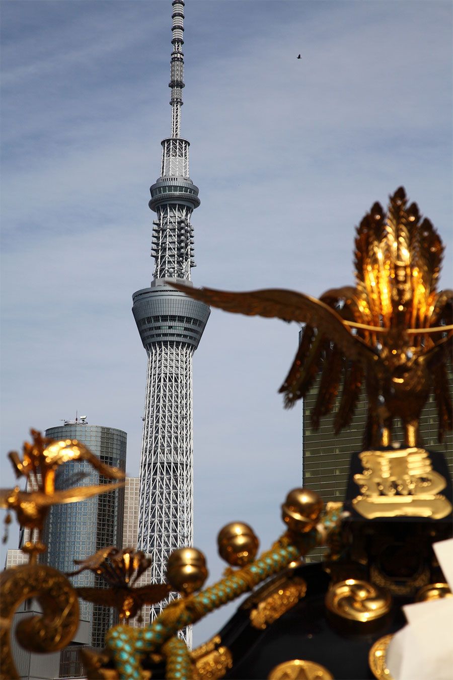 東京スカイツリーと神輿