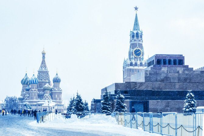 冬のモスクワ赤の広場