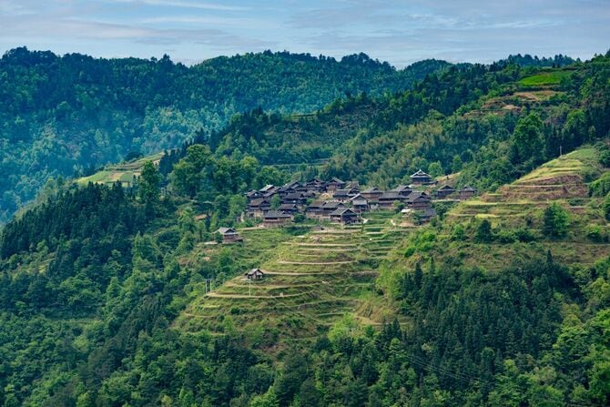 中国、広西省の田園風景