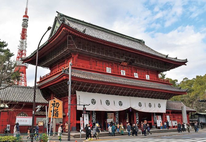 麹町から日比谷を経て芝に移された増上寺