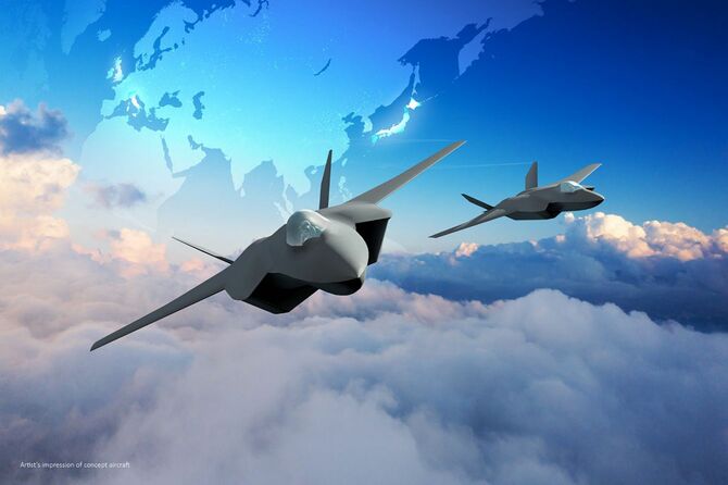 防衛省が開発を目指す次期戦闘機のイメージ図 次期戦闘機の画像はあくまでイメージであり、最終的に決定されたものではありません。