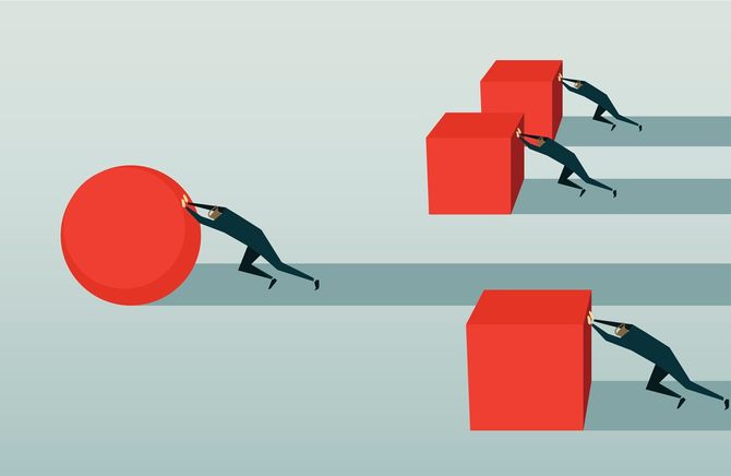 重荷を前へ押す人々