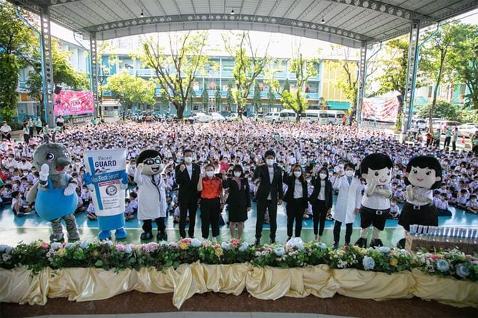 学校での啓発活動の取り組み。