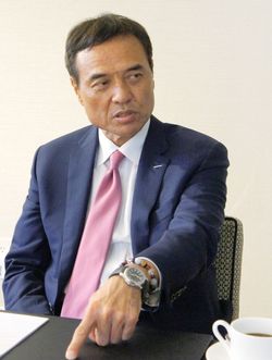 サントリーホールディングス(HD)の新浪剛史社長=2019年3月6日、アメリカ・ニューヨーク