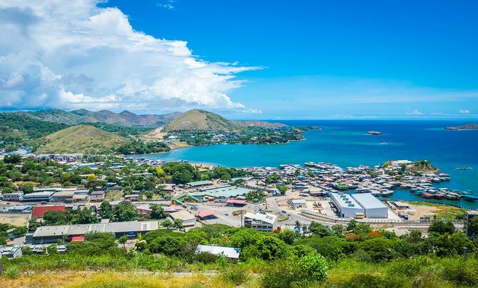 海の見えるパプアニューギニアの景色