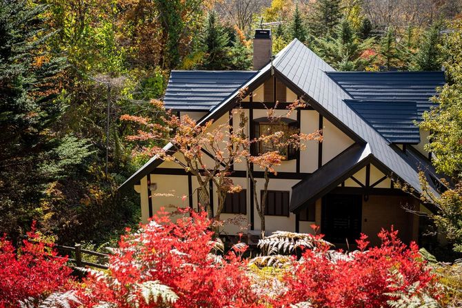 秋の軽井沢の別荘