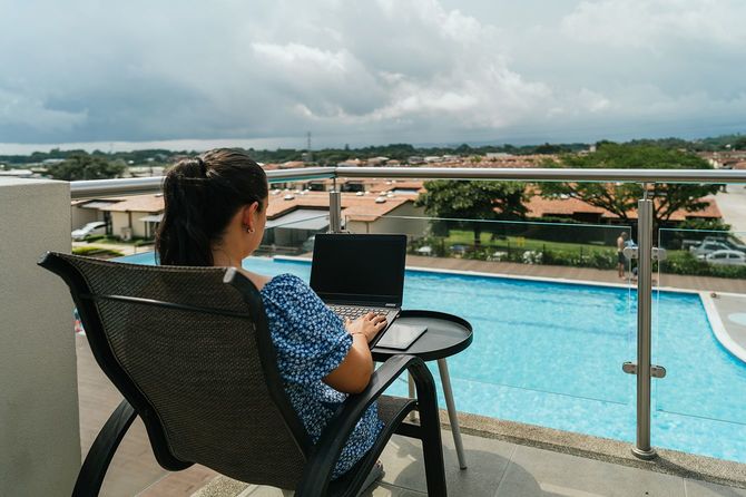 ホテルのテラス