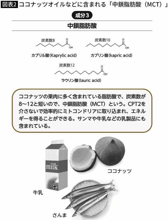 【図表】ココナッツオイルなどに含まれる「中鎖脂肪酸(MCT)」