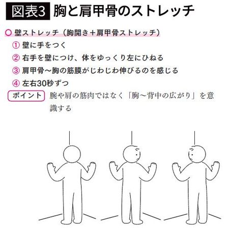 【図表3】胸と肩甲骨のストレッチ