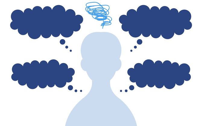 言いたいことは数あれど言葉にならず不安になっている人のシルエット