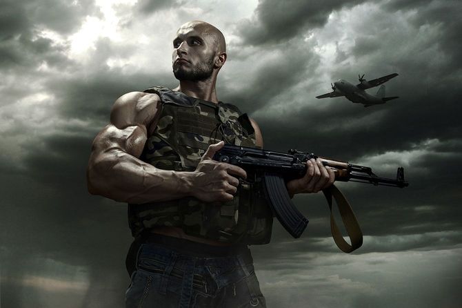 筋骨隆々な兵士のイメージ