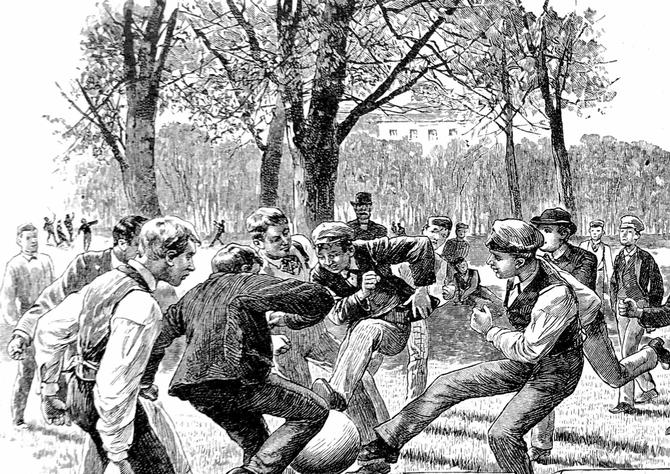 19世紀の少年サッカー