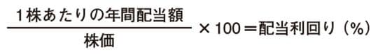 1株あたりの年間配当額を株価で割って100をかける