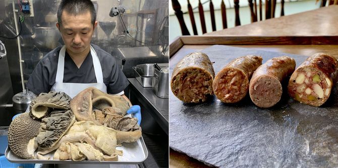 大分の放牧牛の内臓