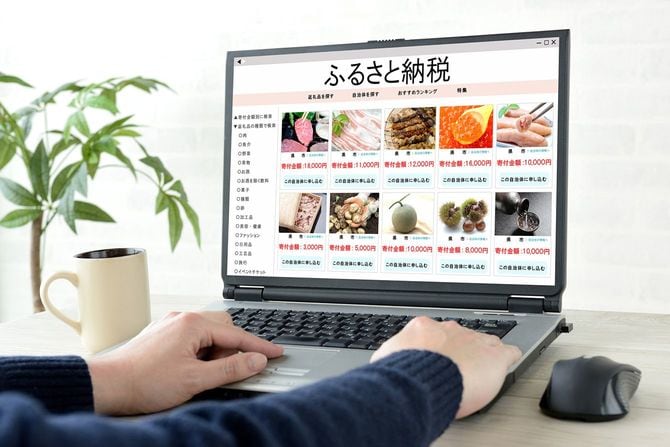 ふるさと納税のサイトを見る