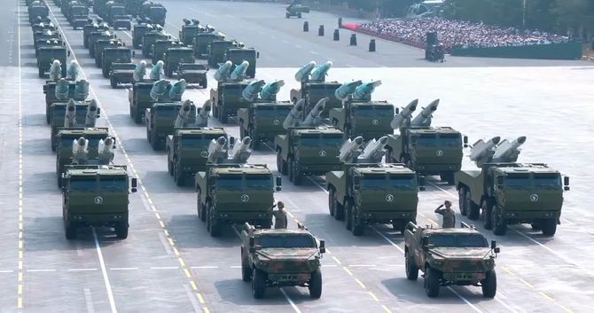 2025年中国対日軍事パレードにおけるYJミサイル