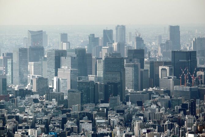 東京都、丸の内の空撮写真