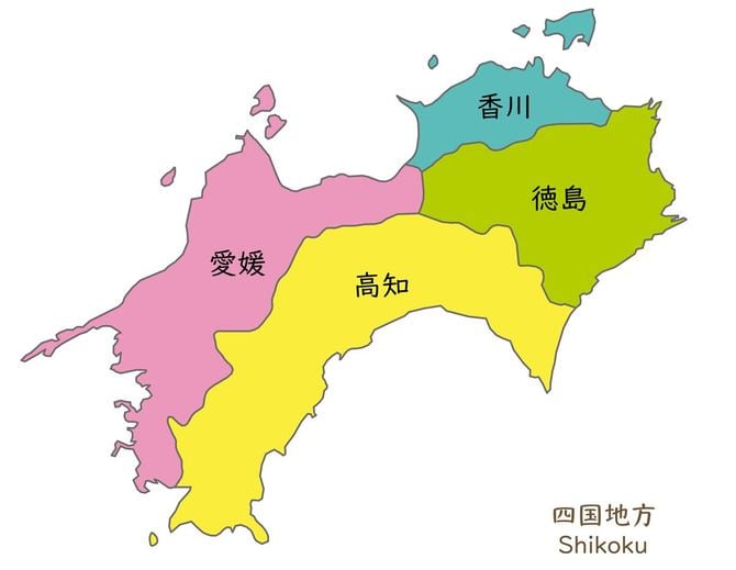 四国の地図
