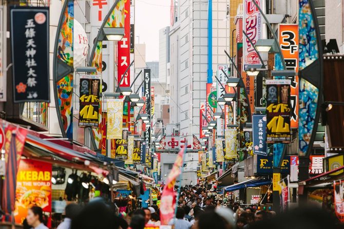 混雑したアメ横