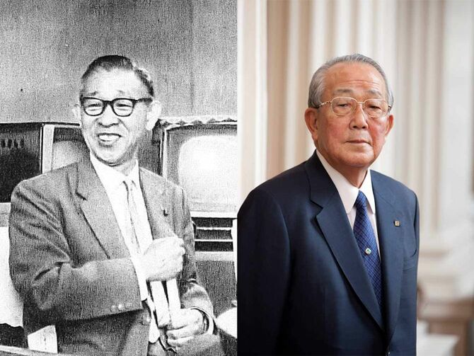 松下幸之助氏（パナソニックグループ創業者）と稲盛和夫氏（京セラ・KDDI創業者）