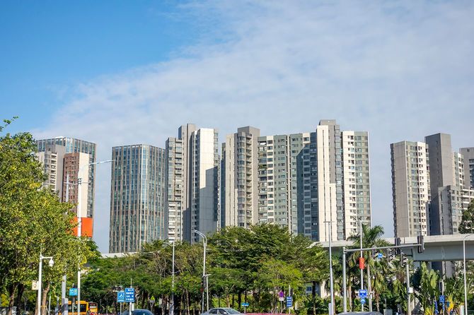 マンションが建ちならぶ広州市