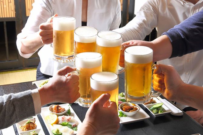 ビールで乾杯
