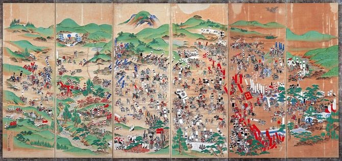 狩野貞信作、彦根城本「関ヶ原合戦屏風」