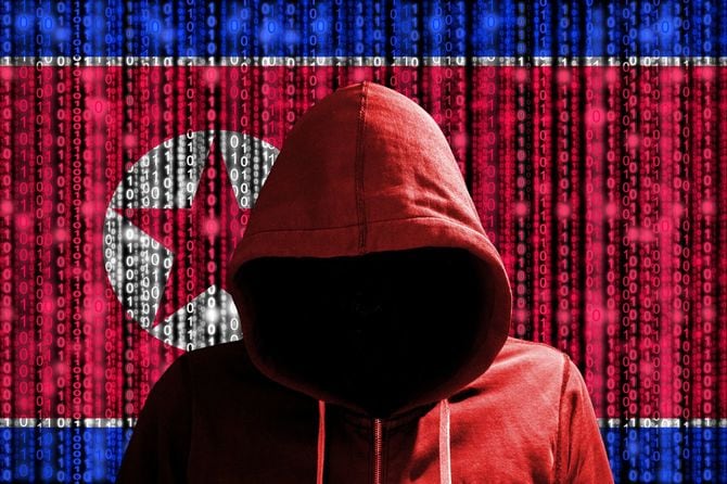 北朝鮮国旗とハッカー