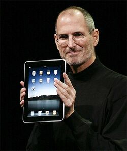 米アップル共同創業者のスティーブ・ジョブズ氏＝2010年1月27日、カリフォルニア州サンフランシスコ
