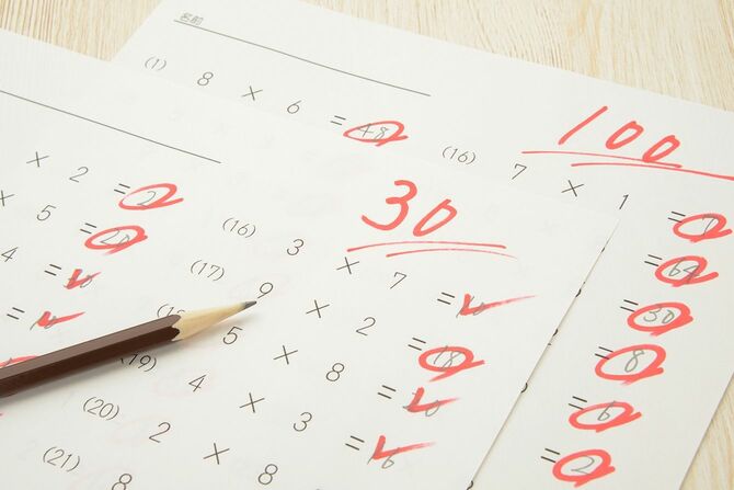 30点と100点の答案