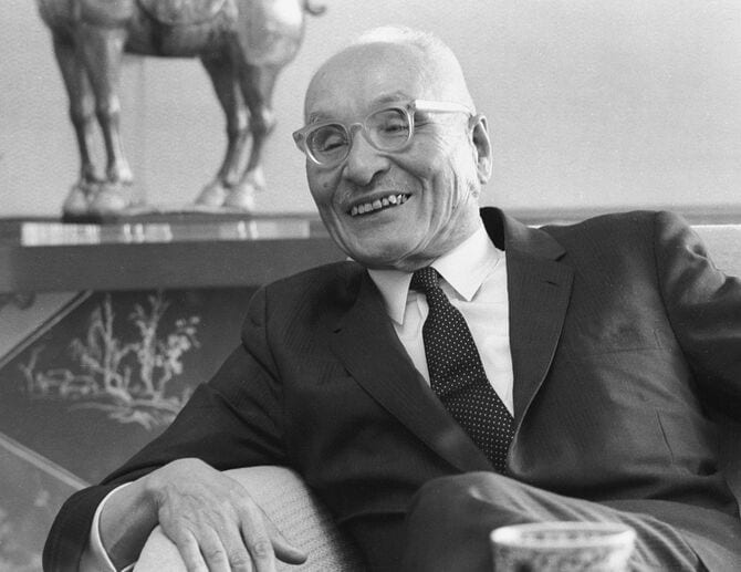 出光興産社長、インタビュー、1966（昭和41）年6月21日撮影