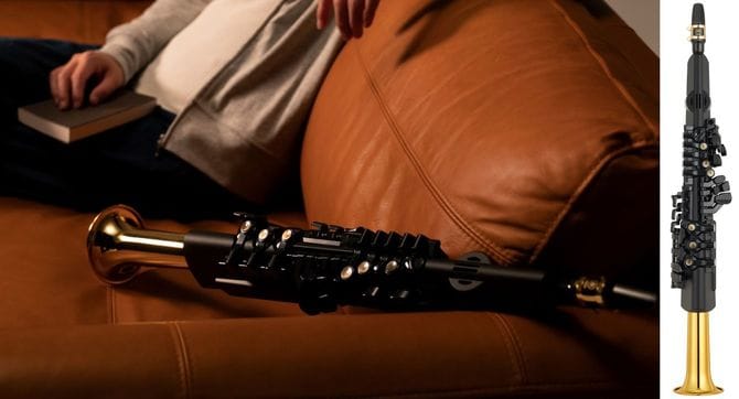 ヤマハ デジタルサックスの市場想定価格は約10万円。1台でソプラノ、アルト、テノール、バリトンの4つの音質を奏でられることが特徴。