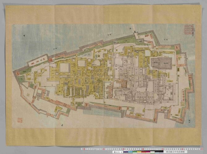 「江戸城御本丸御表御中奥御大奥総絵図」東京都立図書館蔵