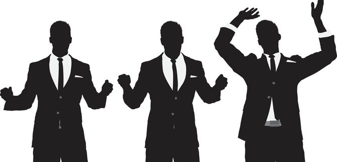 ビジネスマンの様々なリアクション