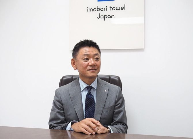 今治タオル工業組合の田中良史理事長
