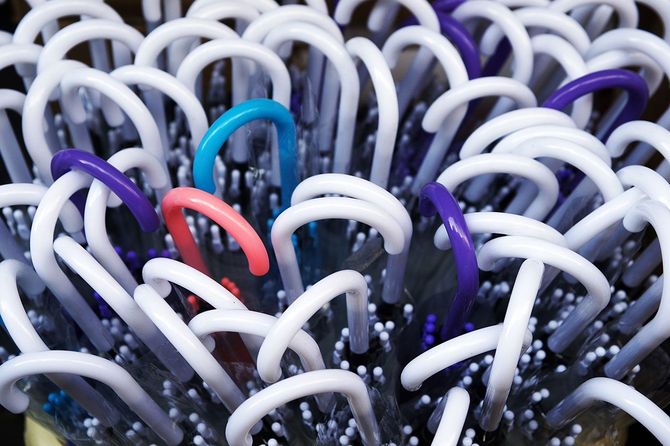 たくさんのビニール傘