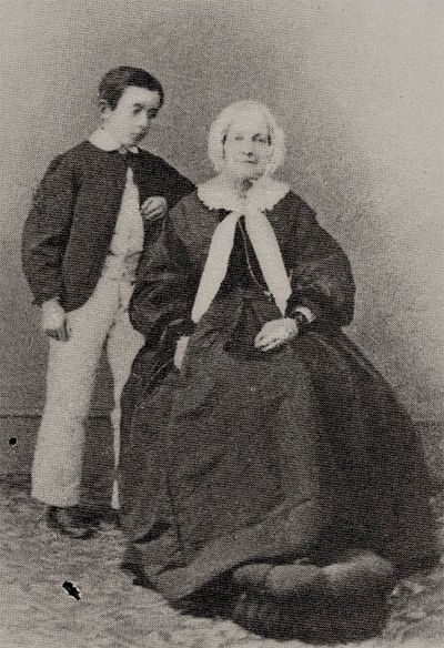 1858年ごろのハーンと大叔母サラ・ブレナン