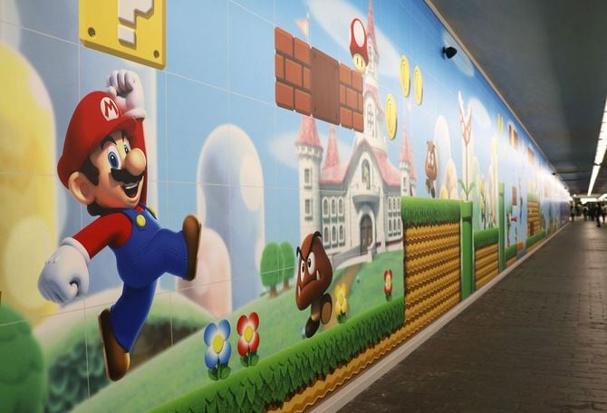 「スーパーマリオ」の壁画