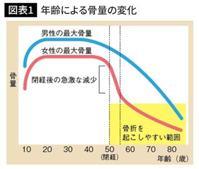 年齢による骨量の変化