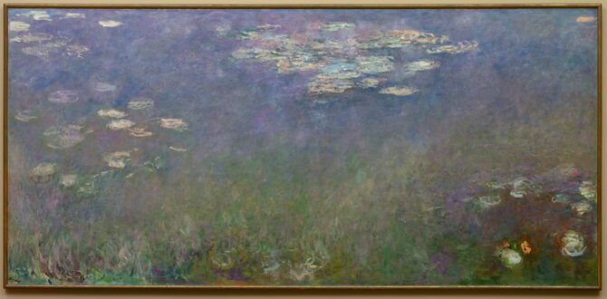 クロード・モネ『睡蓮（アガパンサス）』、1915～26、油彩、キャンバス。クリーブランド美術館蔵